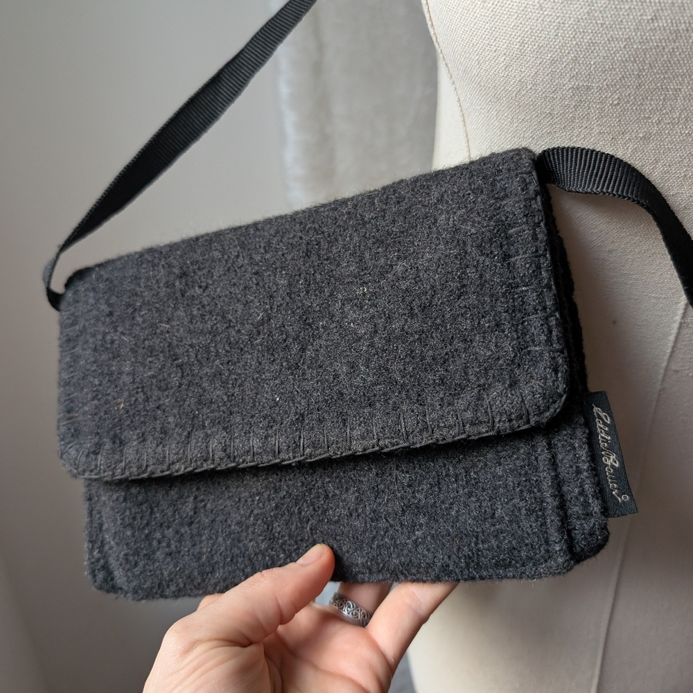 Vtg Eddie Bauer Wool Crossbody Wallet Purse